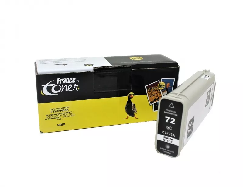 Cartouche d'encre FranceToner équivalent à HP 72 (C9403A) - NOIR - Format Standard