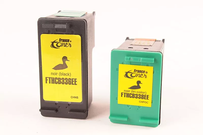 Pack de 2 cartouches d'encre FranceToner équivalent à HP 350XL 351XL (SD412EE) - 4 COULEURS - Format XL