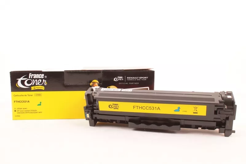 Toner FranceToner équivalent à HP 304A (CC531A) - CYAN (bleu) - Format Standard