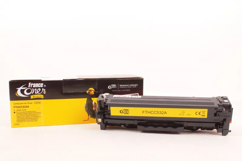 Toner FranceToner équivalent à HP 304A (CC532A) - JAUNE - Format Standard