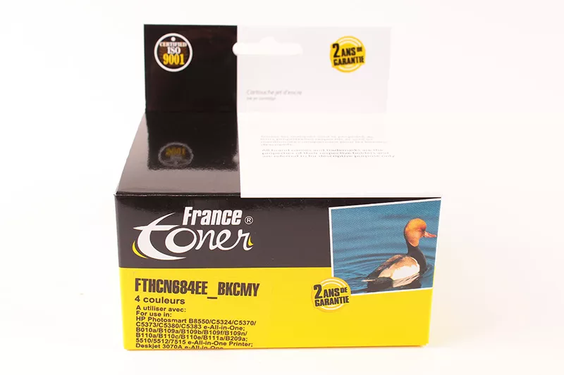 Pack de 4 cartouches d'encre FranceToner équivalent à HP 364XL (CZ676EE) - 4 COULEURS - Format XL