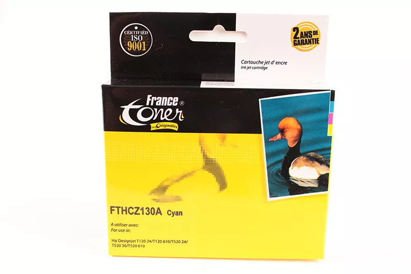 Cartouche d'encre FranceToner équivalent à HP 711 (CZ130A) - CYAN (bleu) - Format Standard