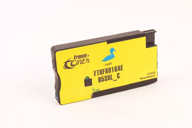 Cartouche d'encre FranceToner équivalent à HP 953XL (F6U16AE) - CYAN (bleu) - Format XL