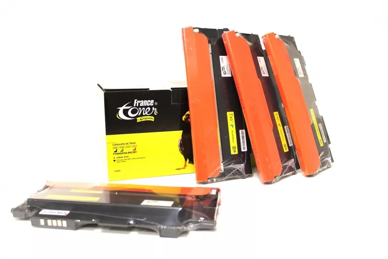 Pack de 4 toners FranceToner équivalent à HP 117A (W2070A-BKCMY) - 4 COULEURS - Format Standard