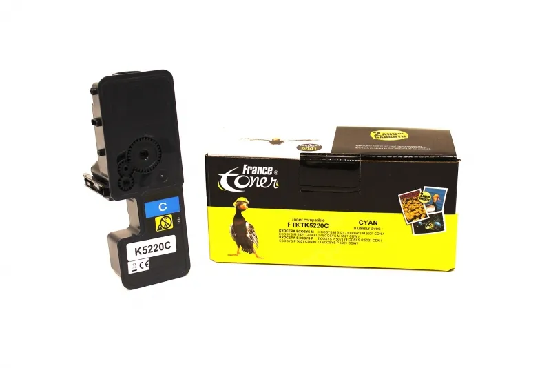 Toner FranceToner équivalent à KYOCERA TK-5220C (1T02R9CNL1) - CYAN (bleu) - Format Standard