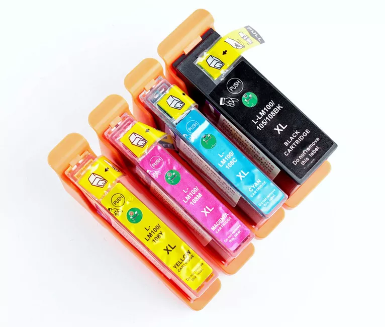 Pack de 4 cartouches d'encre FranceToner équivalent à LEXMARK 100XL (14N1068-BKCMY) - 4 COULEURS - Format XL