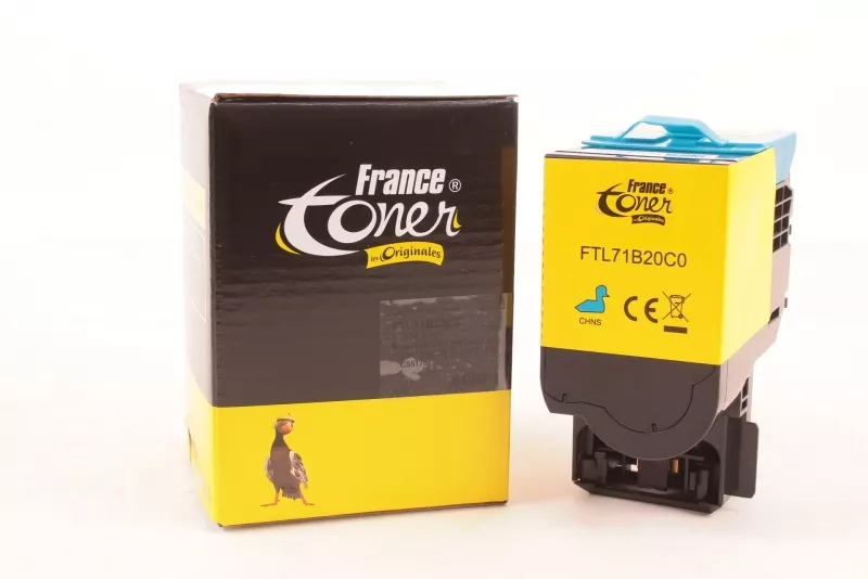 Toner FranceToner équivalent à LEXMARK 71B20C0 - CYAN (bleu) - Format Standard