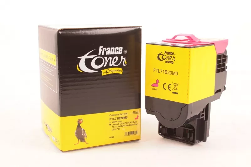 Toner FranceToner équivalent à LEXMARK 71B20M0 - MAGENTA (rouge) - Format Standard