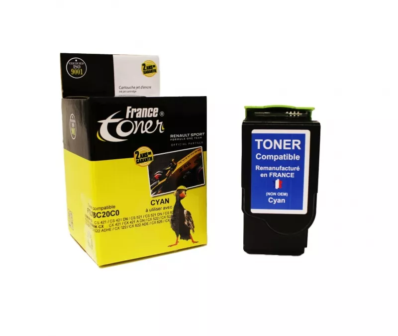 Toner FranceToner équivalent à LEXMARK 78C20C0 - CYAN (bleu) - Format Standard