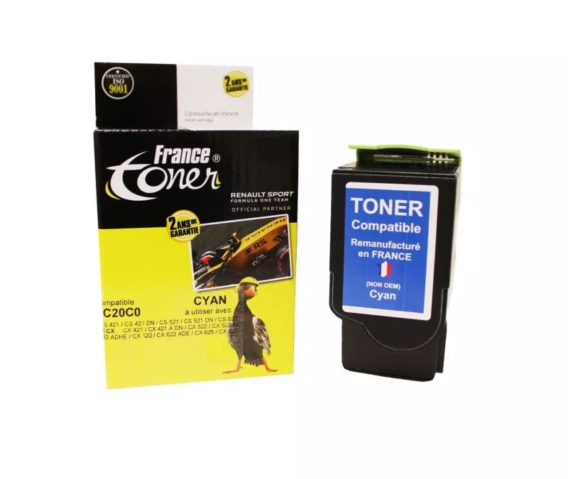 Toner FranceToner équivalent à LEXMARK 78C20C0 - CYAN (bleu) - Format Standard