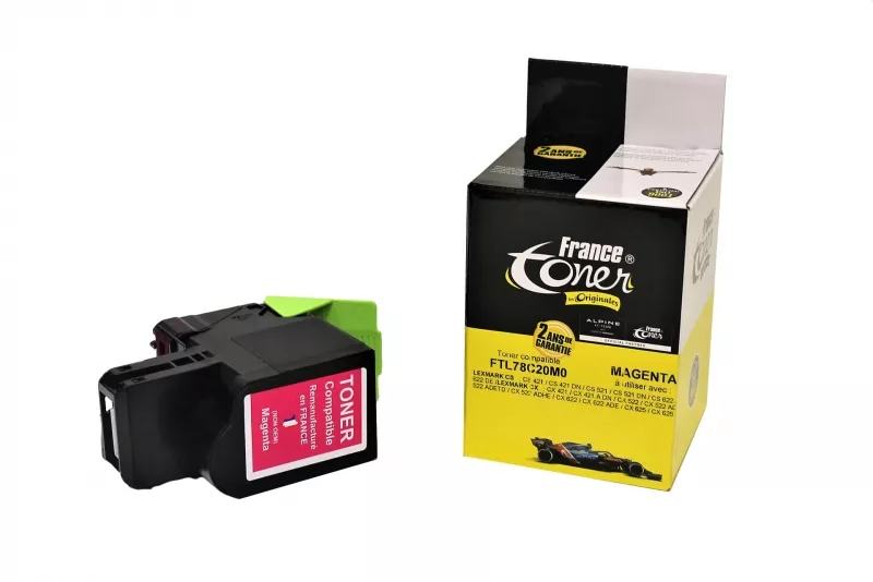 Toner FranceToner équivalent à LEXMARK 78C20M0 - MAGENTA (rouge) - Format Standard