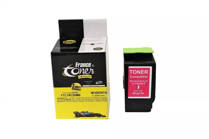 Toner FranceToner équivalent à LEXMARK 78C20M0 - MAGENTA (rouge) - Format Standard