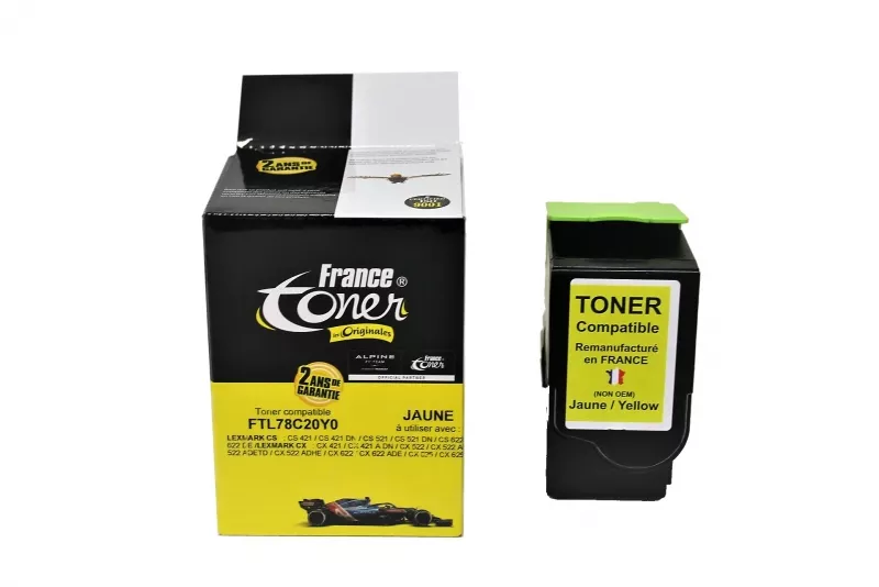 Toner FranceToner équivalent à LEXMARK 78C20Y0 - JAUNE - Format Standard