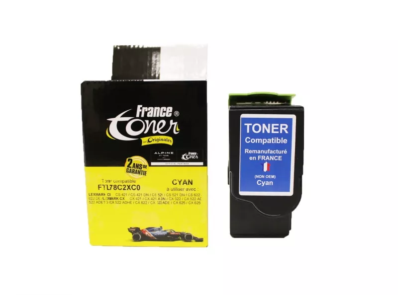 Toner FranceToner équivalent à LEXMARK 78C2XC0 - CYAN (bleu) - Format XL