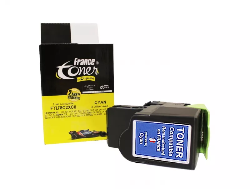Toner FranceToner équivalent à LEXMARK 78C2XC0 - CYAN (bleu) - Format XL