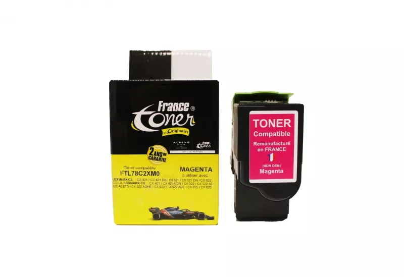 Toner FranceToner équivalent à LEXMARK 78C2XM0 - MAGENTA (rouge) - Format XL