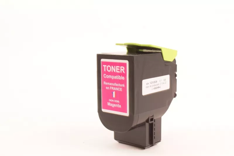 Toner FranceToner équivalent à LEXMARK 80C2HM0 - MAGENTA (rouge) - Format XL