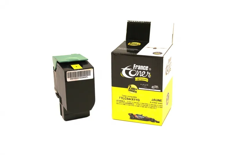 Toner FranceToner équivalent à LEXMARK C544X1YG - JAUNE - Format XXL