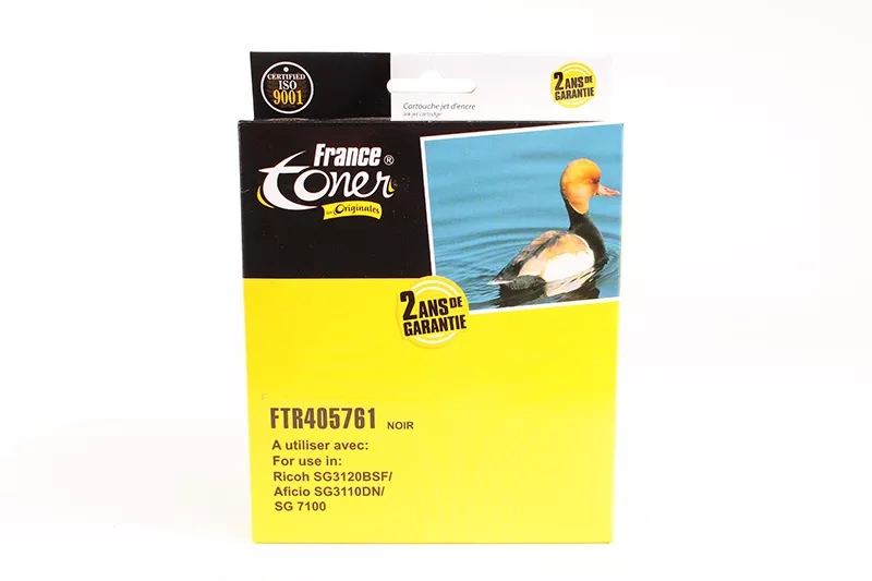 CARTOUCHE D'ENCRE GEL FranceToner équivalent à RICOH GC41K (405761) - NOIR - Format XL