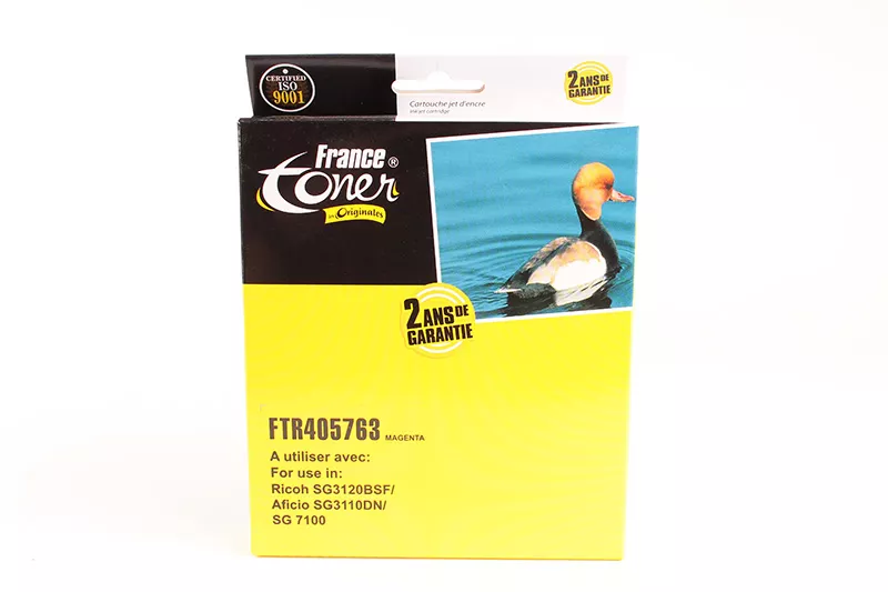 CARTOUCHE D'ENCRE GEL FranceToner équivalent à RICOH GC41M (405763) - MAGENTA (rouge) - Format XL