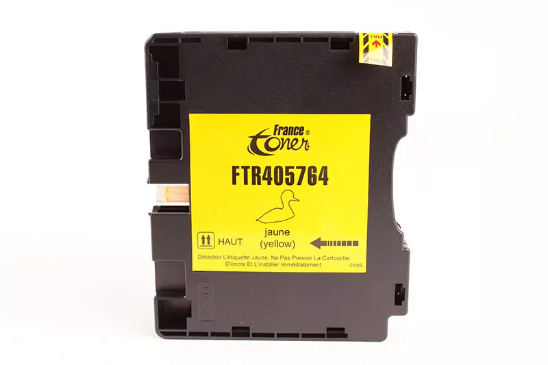 CARTOUCHE D'ENCRE GEL FranceToner équivalent à RICOH GC41Y (405764) - JAUNE - Format XL