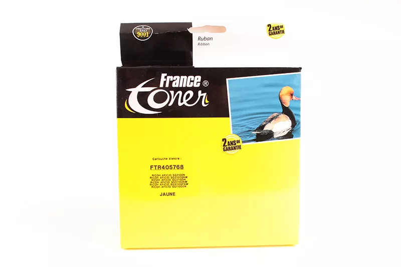 CARTOUCHE D'ENCRE GEL FranceToner équivalent à RICOH GC41YL (405768) - JAUNE - Format Standard