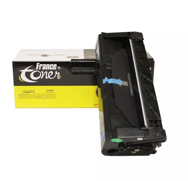 Toner FranceToner équivalent à RICOH 407717 - CYAN (bleu) - Format XL