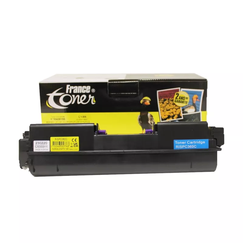 Toner FranceToner équivalent à RICOH 408185 - CYAN (bleu) - Format XL