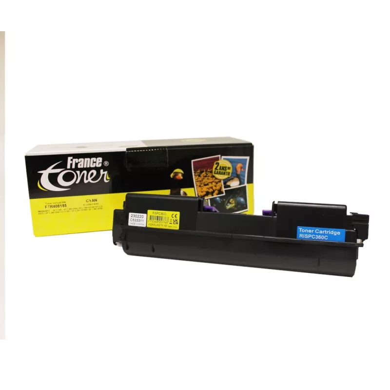 Toner FranceToner équivalent à RICOH 408185 - CYAN (bleu) - Format XL