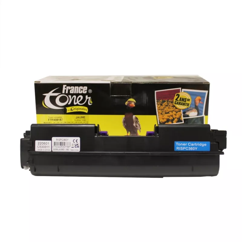 Toner FranceToner équivalent à RICOH 408187 - JAUNE - Format XL