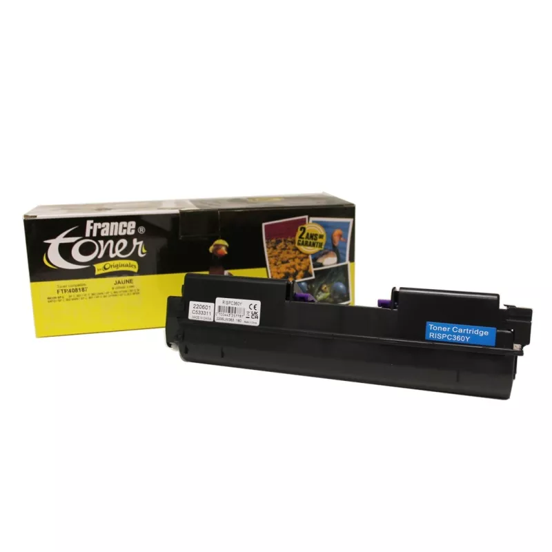 Toner FranceToner équivalent à RICOH 408187 - JAUNE - Format XL