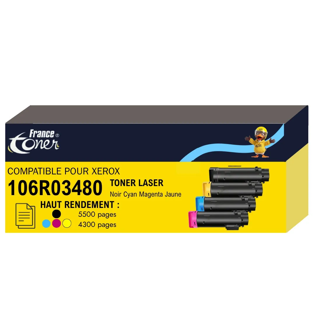 Pack de 4 toners FranceToner équivalent à XEROX...