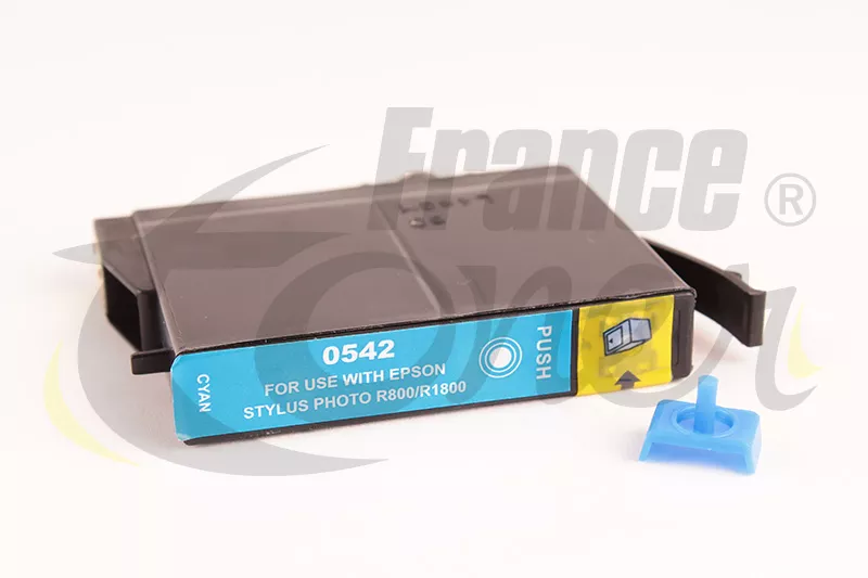 Cartouche d'encre générique équivalent à EPSON T0542 Série Rainette (C13T054240) - CYAN (bleu) - Format Standard