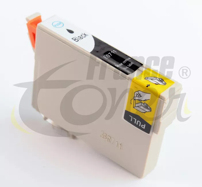 Cartouche d'encre générique équivalent à EPSON T0711 Série Guépard (C13T071140) - NOIR - Format Standard
