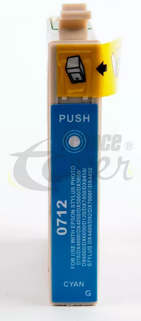 Cartouche d'encre générique équivalent à EPSON T0712 Série Guépard (C13T071240) - CYAN (bleu) - Format Standard