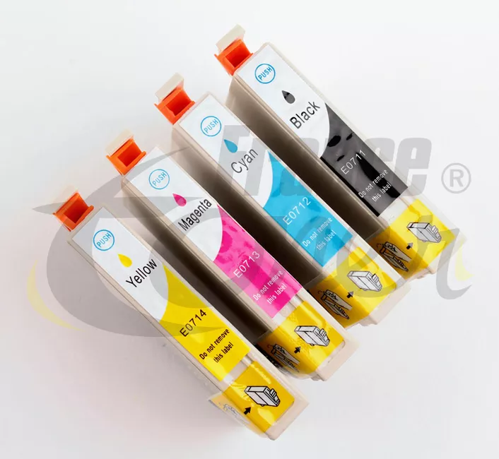 Pack de 4 cartouches d'encre générique équivalent à EPSON T0715 Série Guépard (C13T07154012) - 4 COULEURS - Format Standard