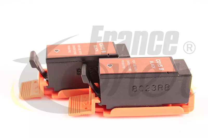 Pack de 2 cartouches d'encre générique équivalent à CANON BCI-15BK (BCI15BK) - NOIR - Format Standard