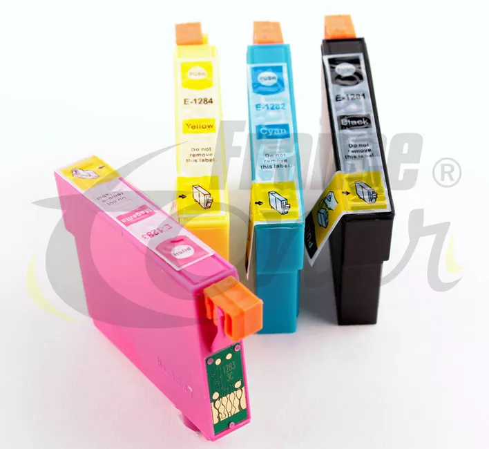 Pack de 4 cartouches d'encre générique équivalent à EPSON T1285 Série Renard (C13T12854012) - 4 COULEURS - Format Standard