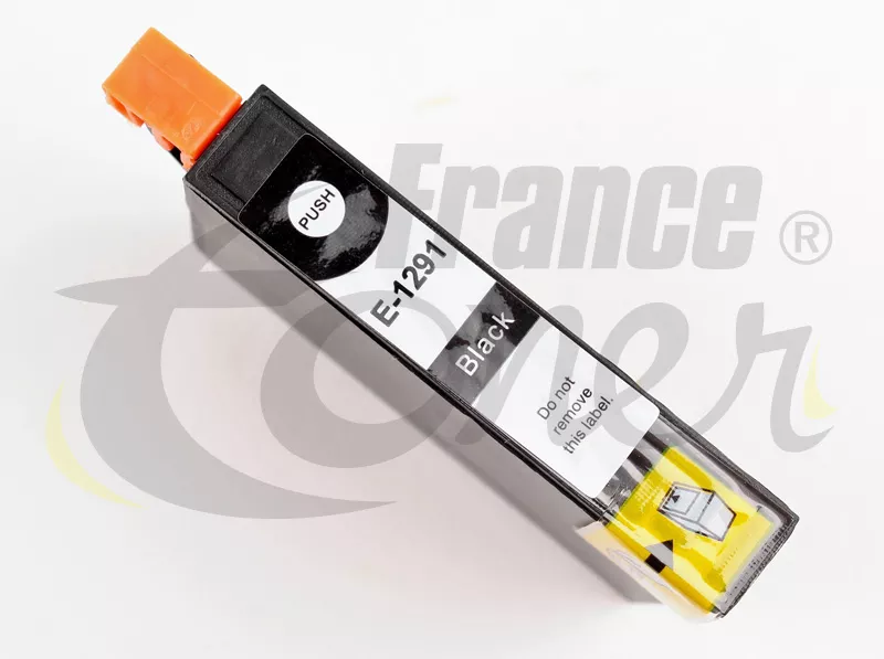 Cartouche d'encre générique équivalent à EPSON T1291 Série Pomme (C13T12914012) - NOIR - Format XL