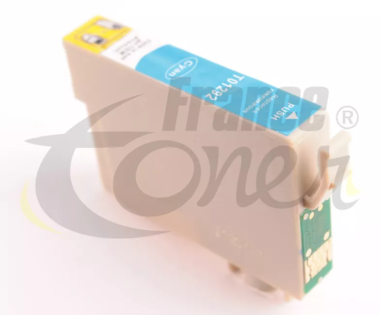 Cartouche d'encre générique équivalent à EPSON T1292 Série Pomme (C13T12924012) - CYAN (bleu) - Format XL