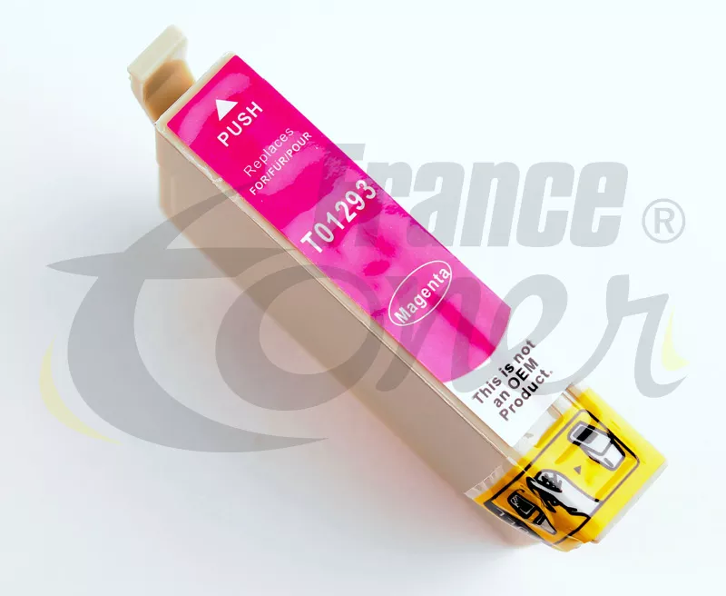 Cartouche d'encre générique équivalent à EPSON T1293 Série Pomme (C13T12934012) - MAGENTA (rouge) - Format XL