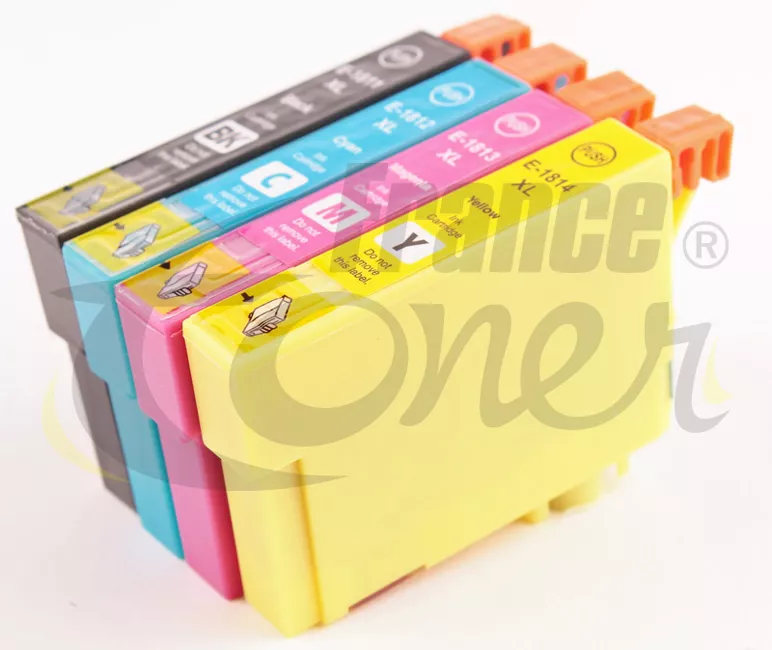 Pack de 4 cartouches d'encre générique équivalent à EPSON 18XL Série Pâquerette (C13T18164012) - 4 COULEURS - Format XL