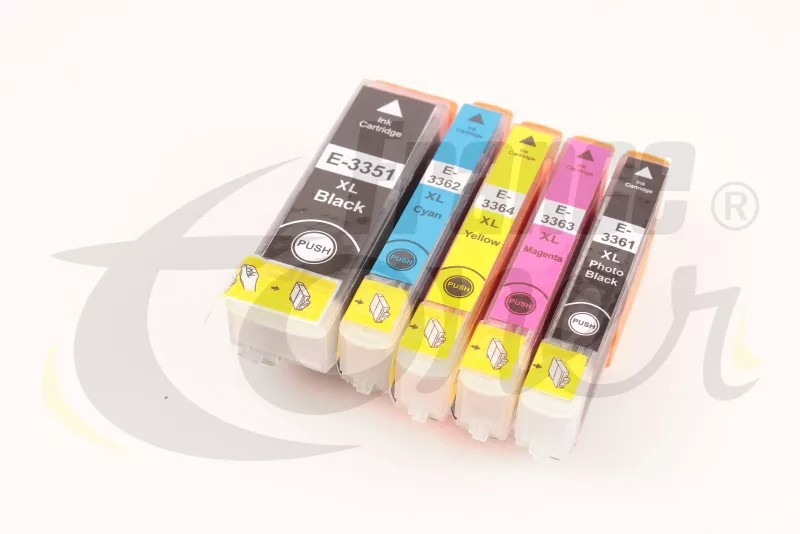 Cartouche compatible Epson 33XL Oranges - Pack de 5 - noir, noir photo,  cyan, magenta, jaune - Switch