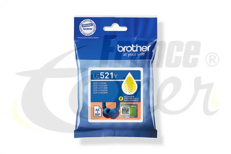 Cartouche d'encre BROTHER LC-521Y - JAUNE - For...