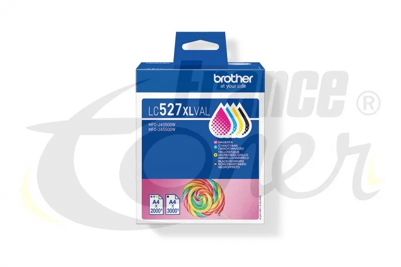 Pack de 4 cartouches d'encre BROTHER LC-527XLVA...