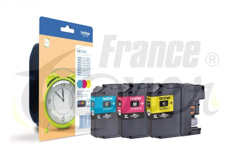 Pack de 3 cartouches d'encre BROTHER LC125XL Ré...