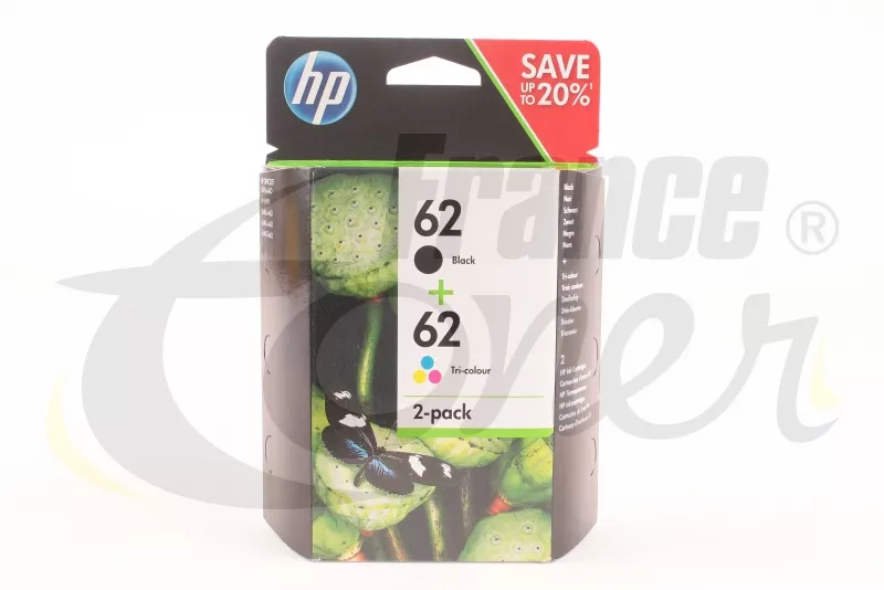 HP 62 pack de 2 cartouches noire / trois couleurs - N9J71AE - DakarStock
