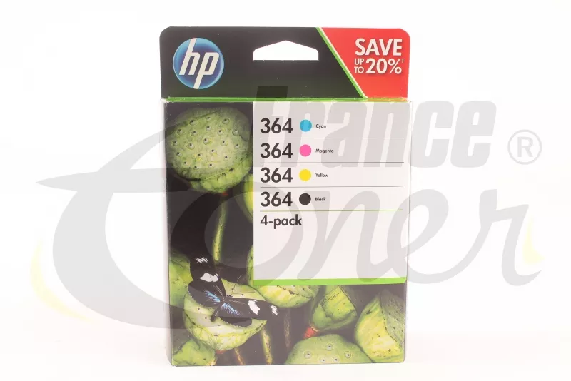 Cartouche hp 364 jet d'encre n9j73ae combo pack 4 unités