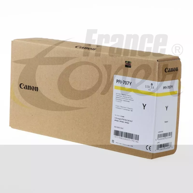 Cartouche d'encre CANON PFI707 (9824B001) - JAU...