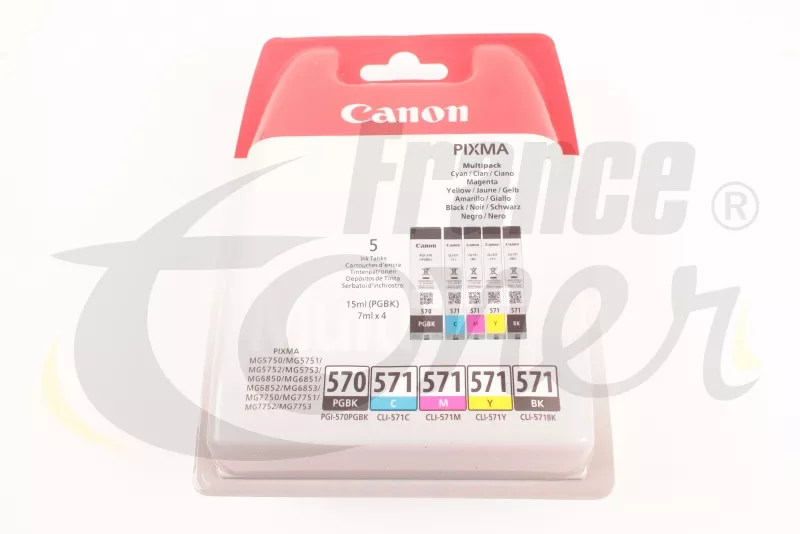 CANON Pack de 5 cartouches d'encre PGI-570 / CLI-571 PGBK/Noir